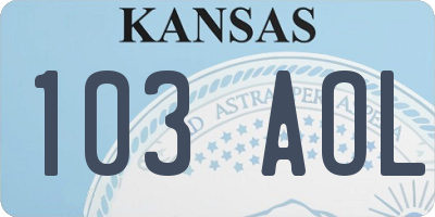 KS license plate 103AOL