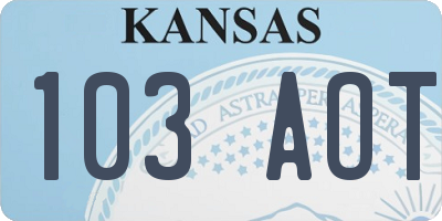 KS license plate 103AOT