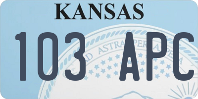 KS license plate 103APC