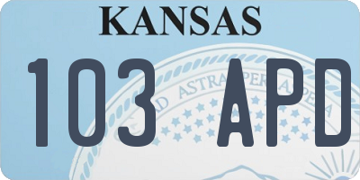 KS license plate 103APD