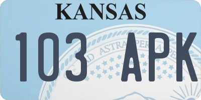 KS license plate 103APK