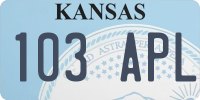 KS license plate 103APL