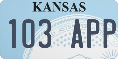 KS license plate 103APP