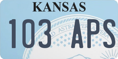 KS license plate 103APS