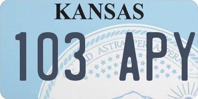 KS license plate 103APY