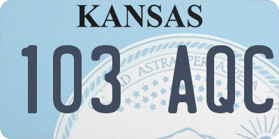 KS license plate 103AQC