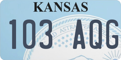 KS license plate 103AQG