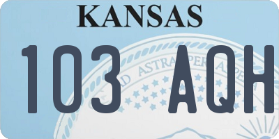 KS license plate 103AQH