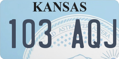 KS license plate 103AQJ