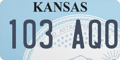 KS license plate 103AQO