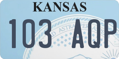 KS license plate 103AQP