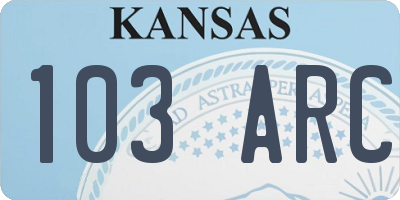 KS license plate 103ARC