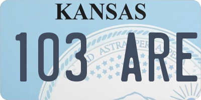 KS license plate 103ARE