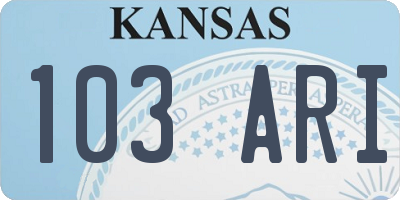 KS license plate 103ARI