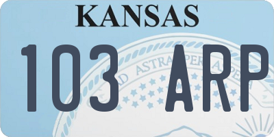 KS license plate 103ARP