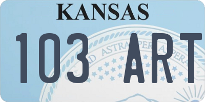 KS license plate 103ART