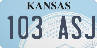 KS license plate 103ASJ