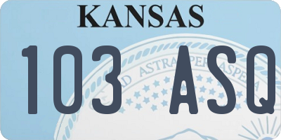 KS license plate 103ASQ