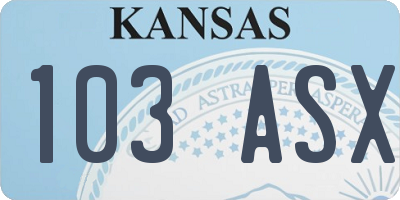KS license plate 103ASX