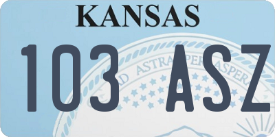 KS license plate 103ASZ