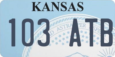 KS license plate 103ATB