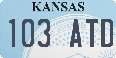 KS license plate 103ATD