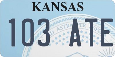 KS license plate 103ATE