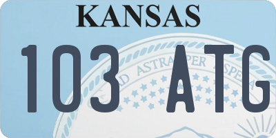 KS license plate 103ATG