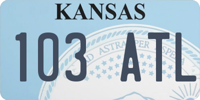 KS license plate 103ATL