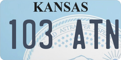 KS license plate 103ATN
