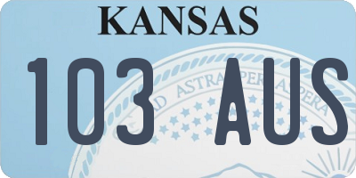 KS license plate 103AUS