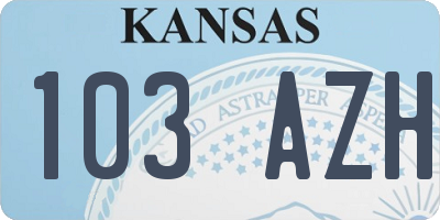 KS license plate 103AZH