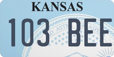 KS license plate 103BEE
