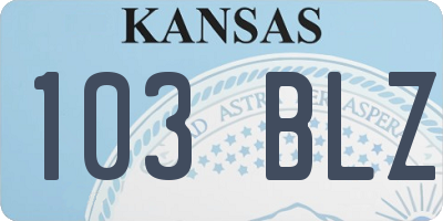 KS license plate 103BLZ