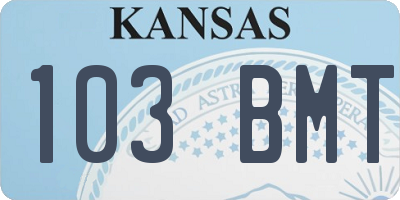 KS license plate 103BMT