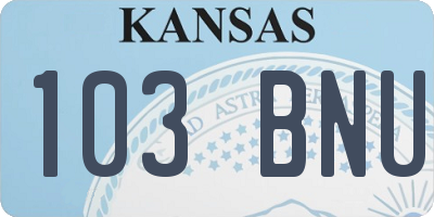 KS license plate 103BNU