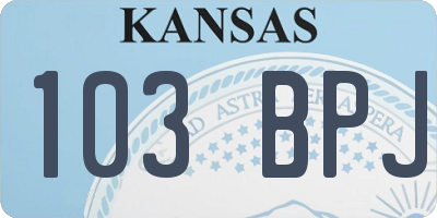 KS license plate 103BPJ