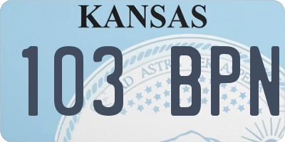 KS license plate 103BPN