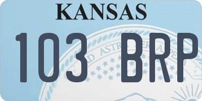 KS license plate 103BRP
