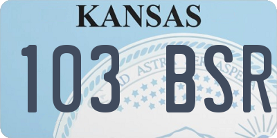 KS license plate 103BSR