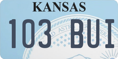 KS license plate 103BUI