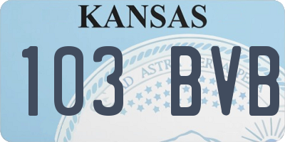 KS license plate 103BVB