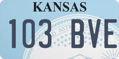 KS license plate 103BVE