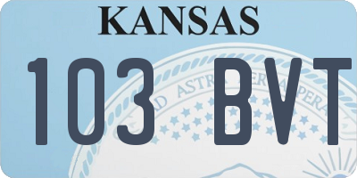 KS license plate 103BVT