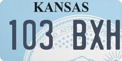 KS license plate 103BXH