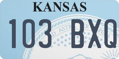 KS license plate 103BXQ