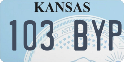 KS license plate 103BYP