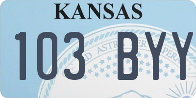 KS license plate 103BYY