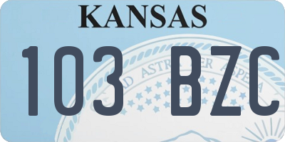 KS license plate 103BZC