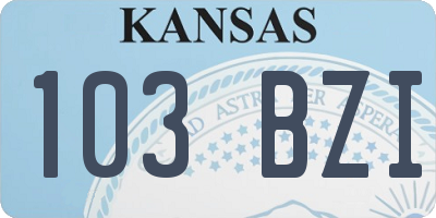 KS license plate 103BZI